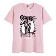 Cotton round neck print trendy short-sleeved T-shirt