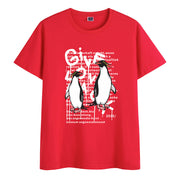 Cotton round neck print trendy short-sleeved T-shirt