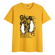 Cotton round neck print trendy short-sleeved T-shirt