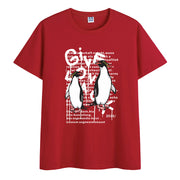 Cotton round neck print trendy short-sleeved T-shirt