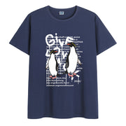 Cotton round neck print trendy short-sleeved T-shirt