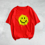 Smile print fashion short-sleeved T-shirt