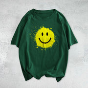 Smile print fashion short-sleeved T-shirt