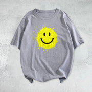 Smile print fashion short-sleeved T-shirt