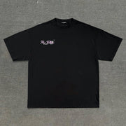 Personalized street style racing print T-shirt