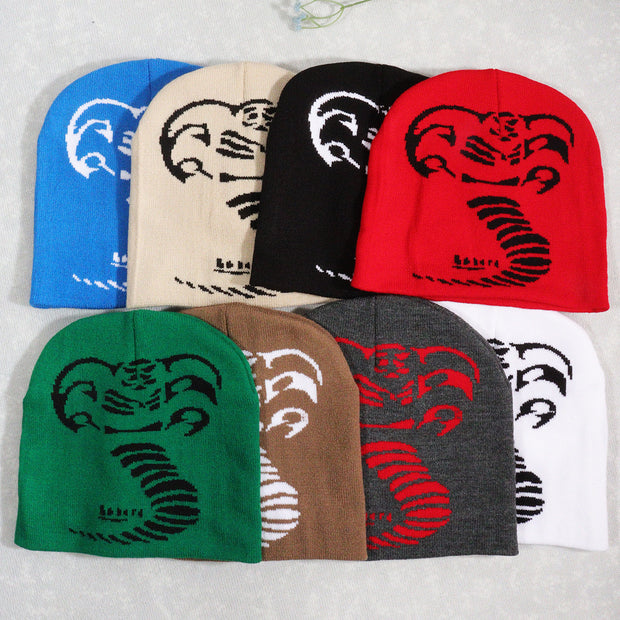 Knitted Pullover Cobra Y2K Jacquard Hat for Men and Women