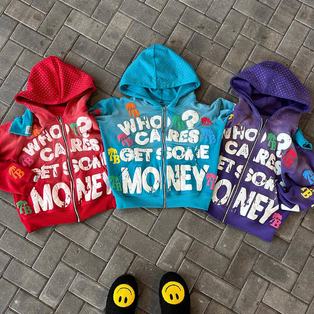 Stylish personalized printed zipper hoodie