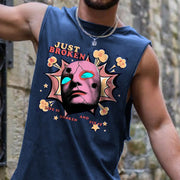 mask graphic print waistcoat