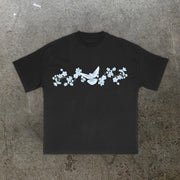Sakura Dove Print Short Sleeve T-Shirt