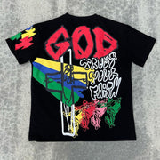 God's cross print street T-shirt