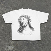 Jesus Printed Casual Street Cotton T-Shirt