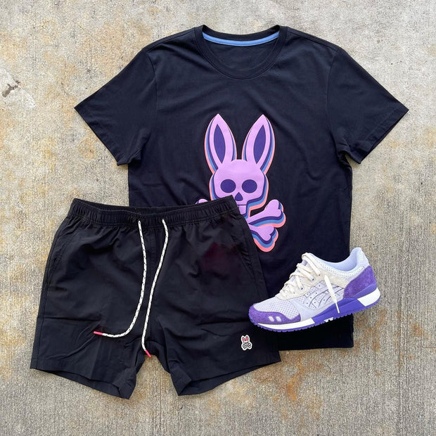 Fashion Casual Rabbit Print Short Sleeve Solid Color Suit