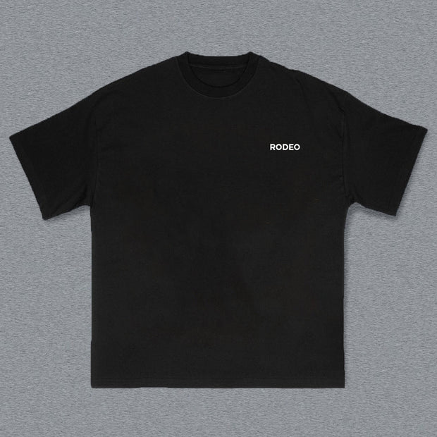 Personality Rodeo Print Short Sleeve T-shirt