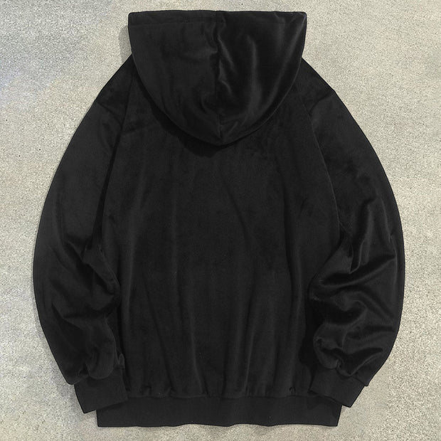 Contrast Statement Gold Velvet Mask Hoodie