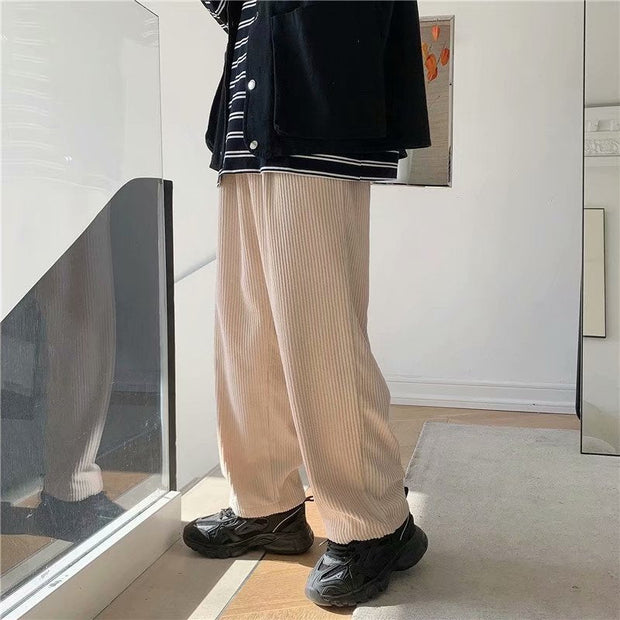 Loose casual straight wide-leg trousers