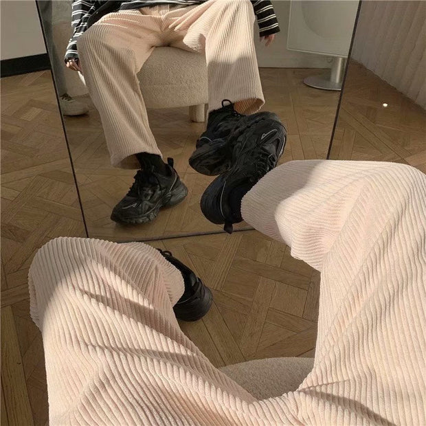Loose casual straight wide-leg trousers