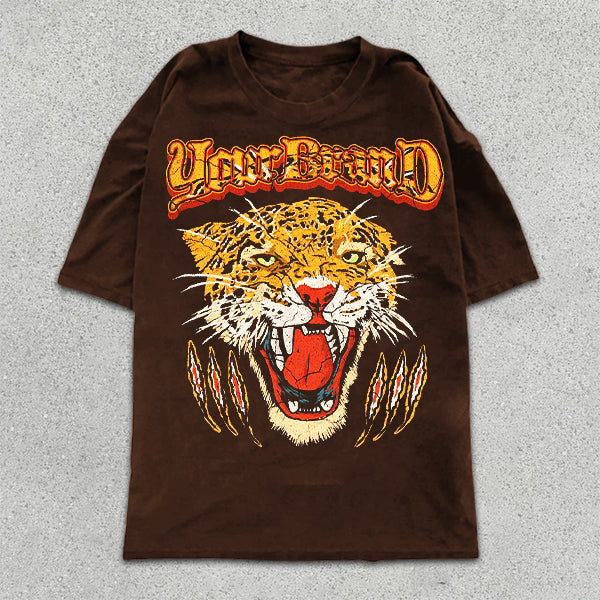Cheetah Graphic Print Short Sleeve T-Shirt
