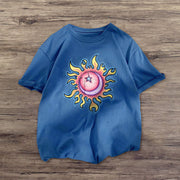 Street style retro round neck short-sleeved T-shirt