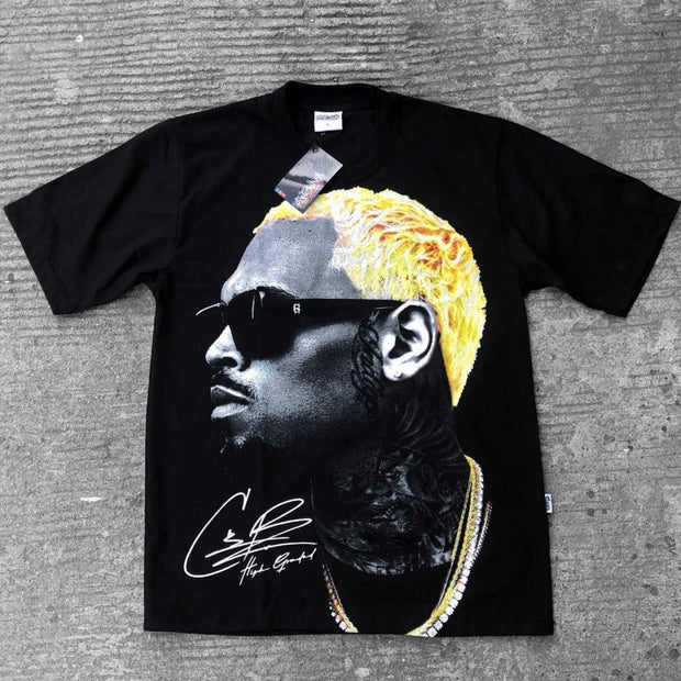 Fashion personalized print round neck T-shirt