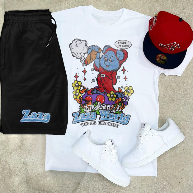 Fashion Cartoon Loose T-Shirt Sports Suit