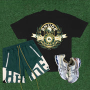 Fashion Words T-shirt Shorts Print Two-Piece Set