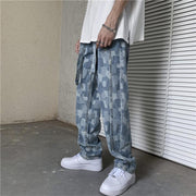 Jeans men's straight loose loose straight wide leg daddy pants