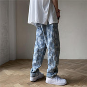 Jeans men's straight loose loose straight wide leg daddy pants