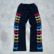 Casual patchwork printed trousers