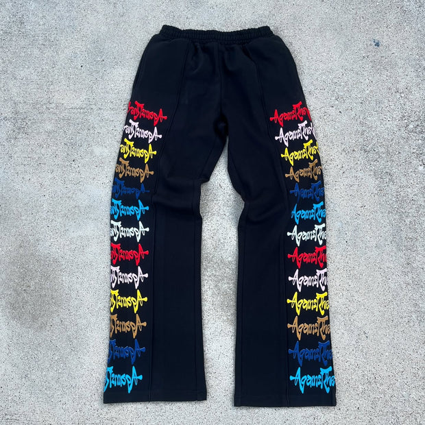 Casual patchwork printed trousers