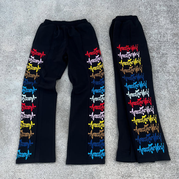 Casual patchwork printed trousers
