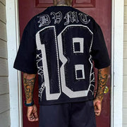 No.18 Spider Web Print Short Sleeve T-Shirt