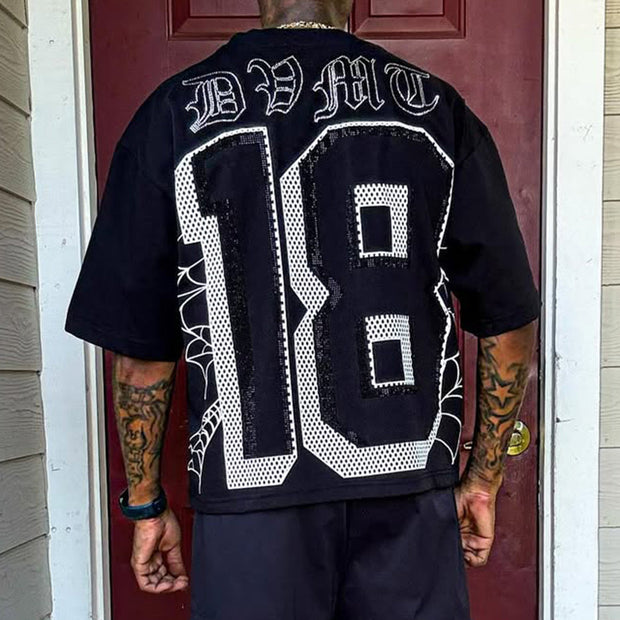 No.18 Spider Web Print Short Sleeve T-Shirt