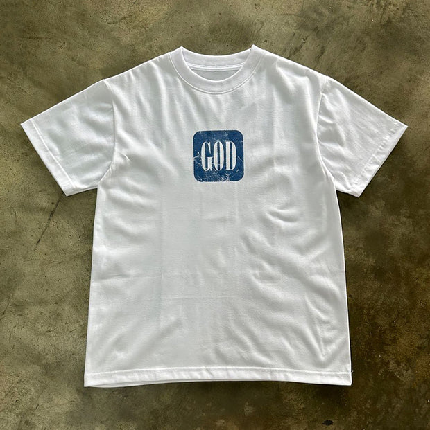 God Pray Play Print Short Sleeve T-Shirt