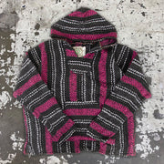 Retro fashion striped casual cotton and linen hoodie