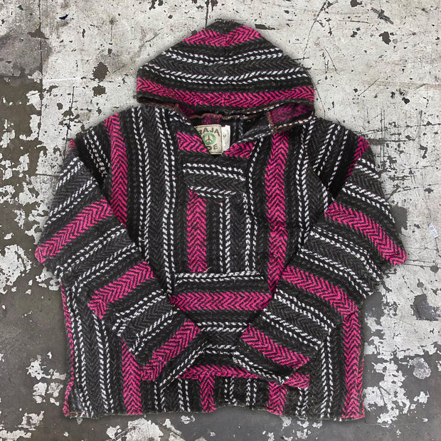 Retro fashion striped casual cotton and linen hoodie