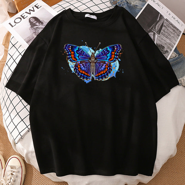 Butterfly print couple T-shirt