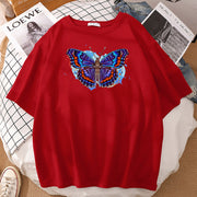 Butterfly print couple T-shirt