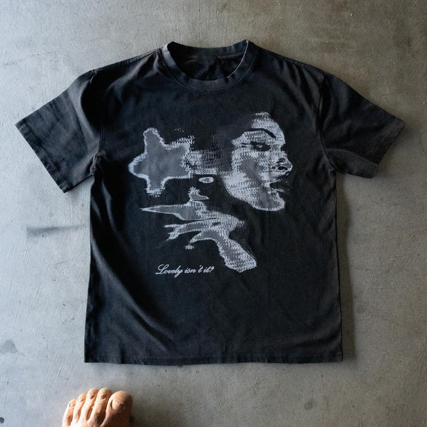 Casual Street Print Cotton T-Shirt