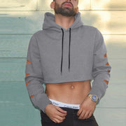 Street hole personality multi-color solid color short hooded sweater