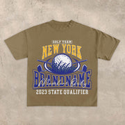 Fashion casual letter round neck T-shirt