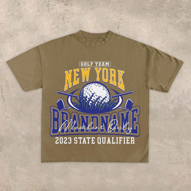 Fashion casual letter round neck T-shirt