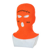 Embroidered Ski Three Hole Knit Hat Ski Warm Ear Guard Head Cover