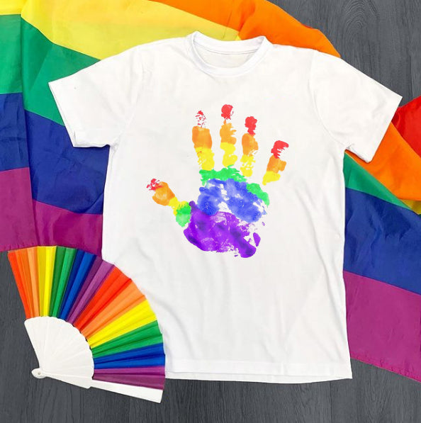 Casual palm print short-sleeved T-shirt