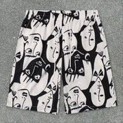 Street fashion brand lapel loose short-sleeved shirt suit