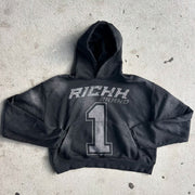 Rich No.1 Print Long Sleeve Hoodies