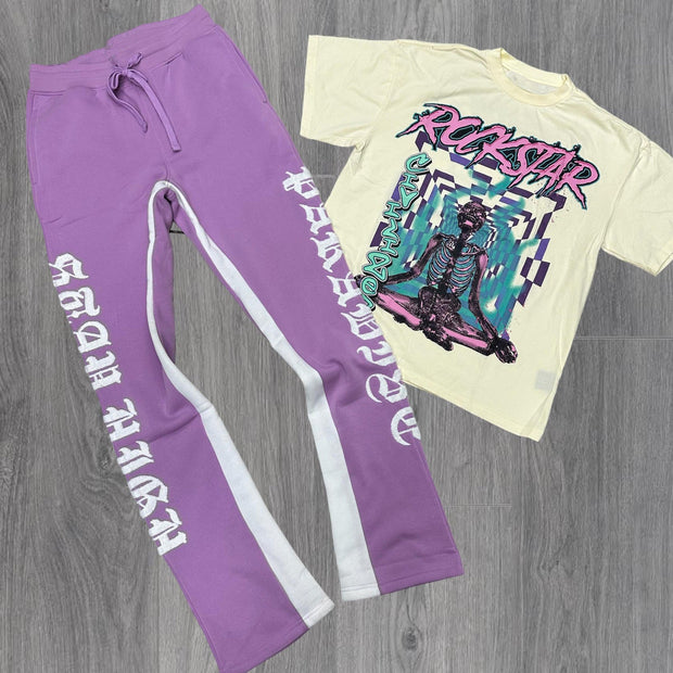 Skeleton casual T-shirt and trousers two-piece suit