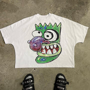 Funny Cartoon Print Short Sleeve T-Shirt