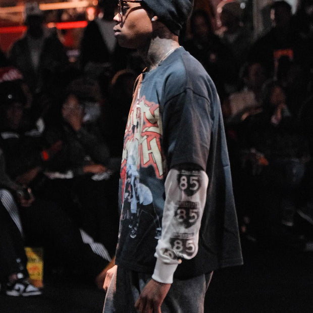Hip-hop casual street fake two-piece long-sleeved T-shirt