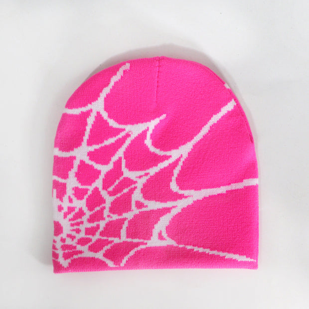 Spider web Y2K jacquard hat for men and women