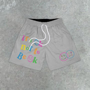 Fashion casual smiley print shorts